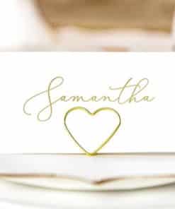 Gold Heart Place Card Holders