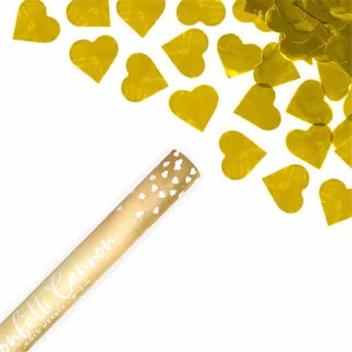 Gold Hearts Confetti Cannon