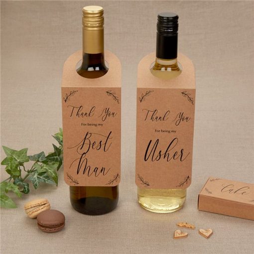 Hearts & Krafts Best Man & Usher Bottle Tag Wedding Favours