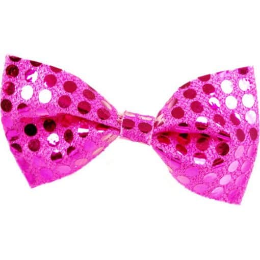 Pink Sequin Bow Tie