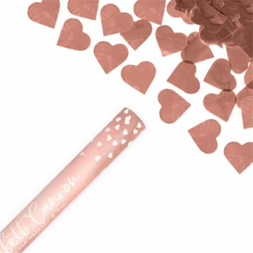 Rose Gold Hearts Confetti Cannon