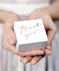 Rose Gold Thank You Favour Boxes