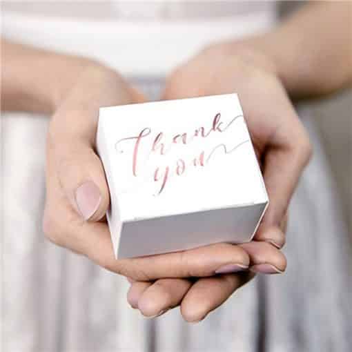 Rose Gold Thank You Favour Boxes