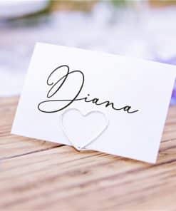 Silver Heart Place Card Holders