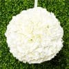 Cream Rose Hanging Pom Pom Decoration - 30cm