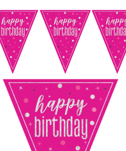 Pink Happy Birthday Bunting