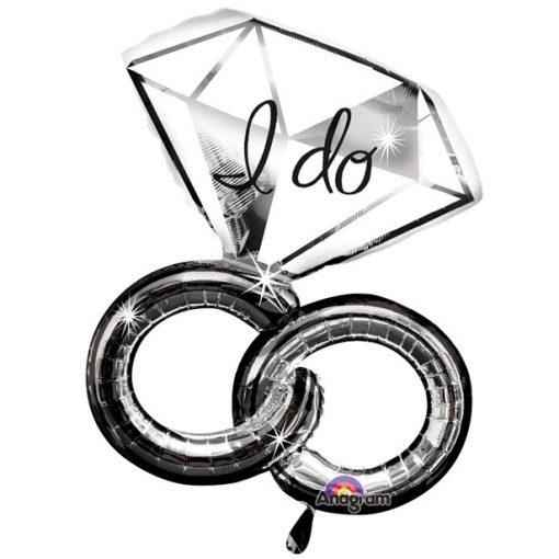 I Do Wedding Rings SuperShape Balloon