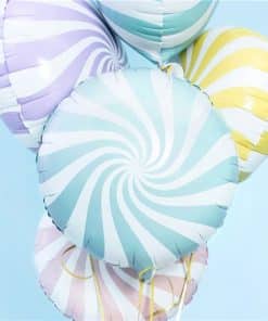 Light Blue Candy Swirl Foil Balloon