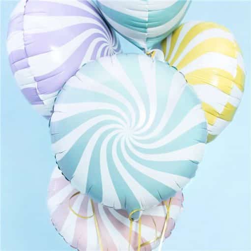 Light Blue Candy Swirl Foil Balloon