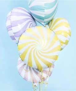 Light Yellow Candy Swirl Foil Balloon