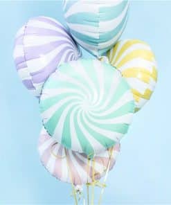 Mint Green Candy Swirl Foil Balloon