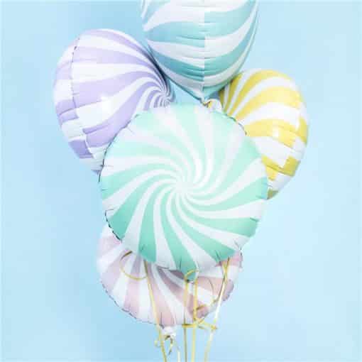 Mint Green Candy Swirl Foil Balloon