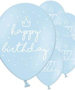 Pastel Blue Happy Birthday Latex Balloons