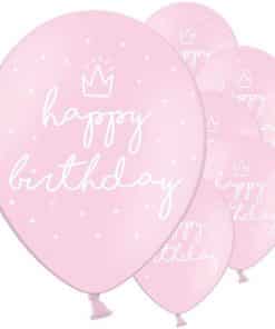 Pastel Pink Happy Birthday Latex Balloons