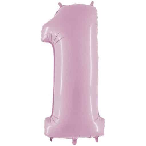 Pastel Pink Number 1 Balloon