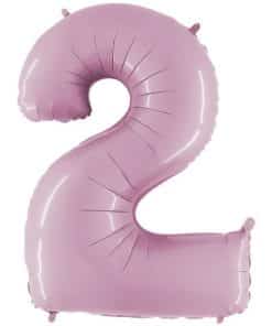 Pastel Pink Number 2 Balloon