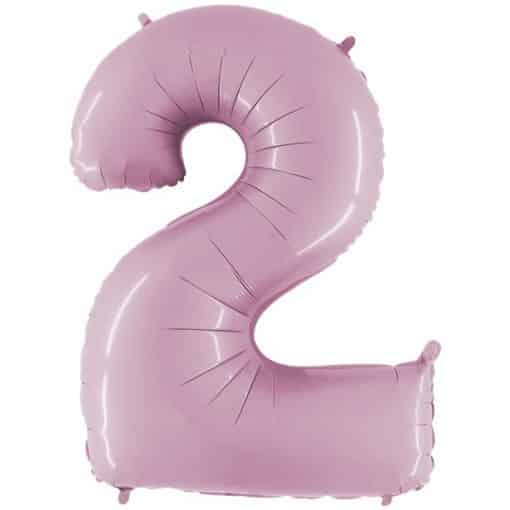 Pastel Pink Number 2 Balloon