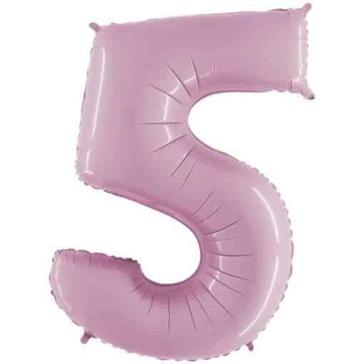 Pastel Pink Number 5 Balloon