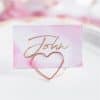 Rose Gold Heart Place Card Holders