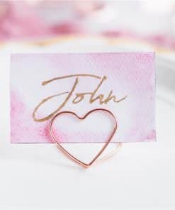 Rose Gold Heart Place Card Holders