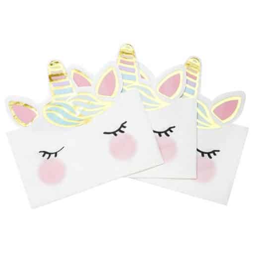 We Heart Unicorn Shaped Paper Napkins