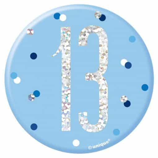 Age 13 Blue Glitz themed Party Supplies, Decorations & Age 13 Balloons