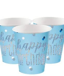 Blue Birthday Glitz Cups