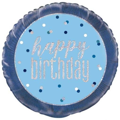 Blue Birthday Glitz Foil Balloon