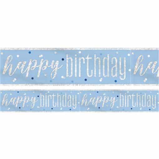 Blue Birthday Glitz Happy Birthday Banner