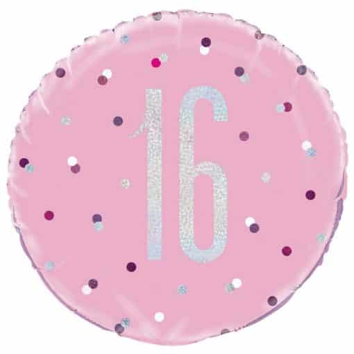 Pink Birthday Glitz Age 16 Foil Balloon