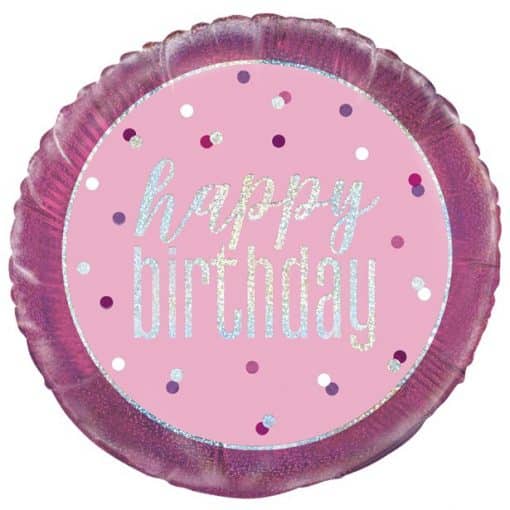 Pink Birthday Glitz Foil Balloon