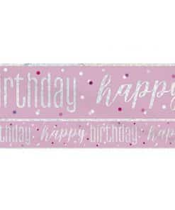 Pink Birthday Glitz Happy Birthday Banner