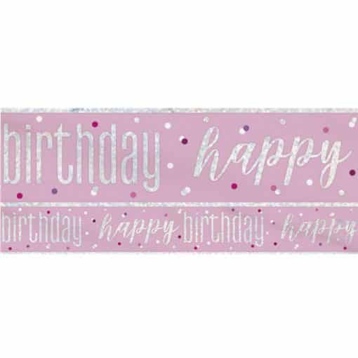 Pink Birthday Glitz Happy Birthday Banner