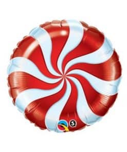 Red Candy Swirl Foil Balloon