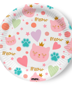 Meow Party Cat Themed Birthday Plates