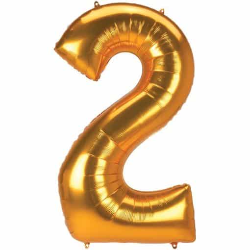 Gold Number 2 Foil Balloon