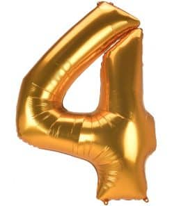 Gold Number 4 Foil Balloon