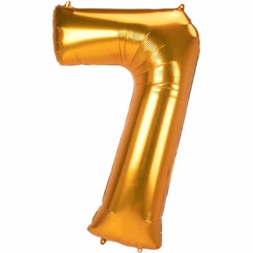 Gold Number 7 Balloon