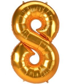 Gold Number 8 Balloon