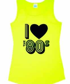 I Love the 80's Yellow Vest Top