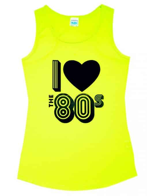 I Love the 80's Yellow Vest Top