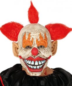 Latex Clown Mask with Hair