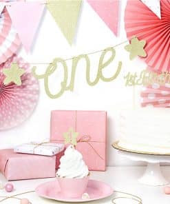 Gold 1st Birthday Banner