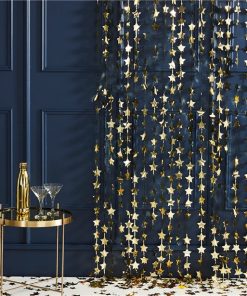 Gold Glitter Star Foil Backdrop Curtain