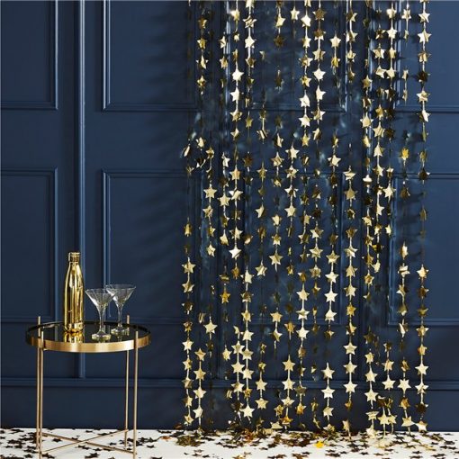 Gold Glitter Star Foil Backdrop Curtain