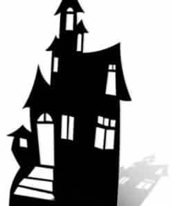 Halloween Haunted House Silhouette Cardboard Cutout