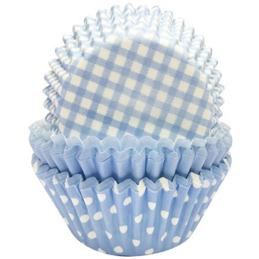 Baby Blue Patterned Cupcake Cases