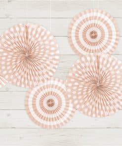 Light Pink Patterned Paper Fans