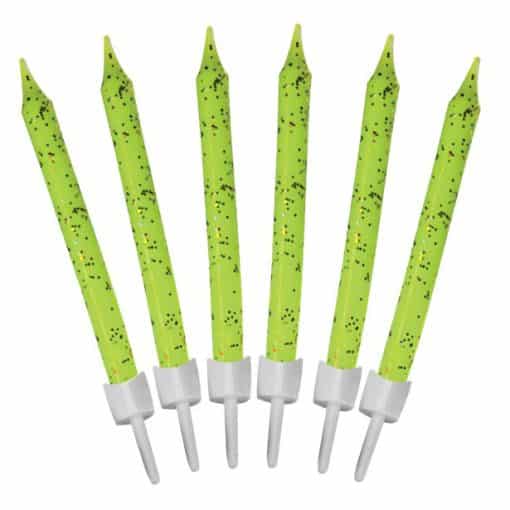 Lime Green Glitter Candles