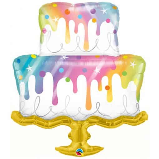 Rainbow Drip Cake Supershape Balloon